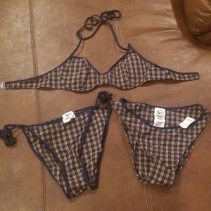Lord and Taylor plaid 3 piece bikini